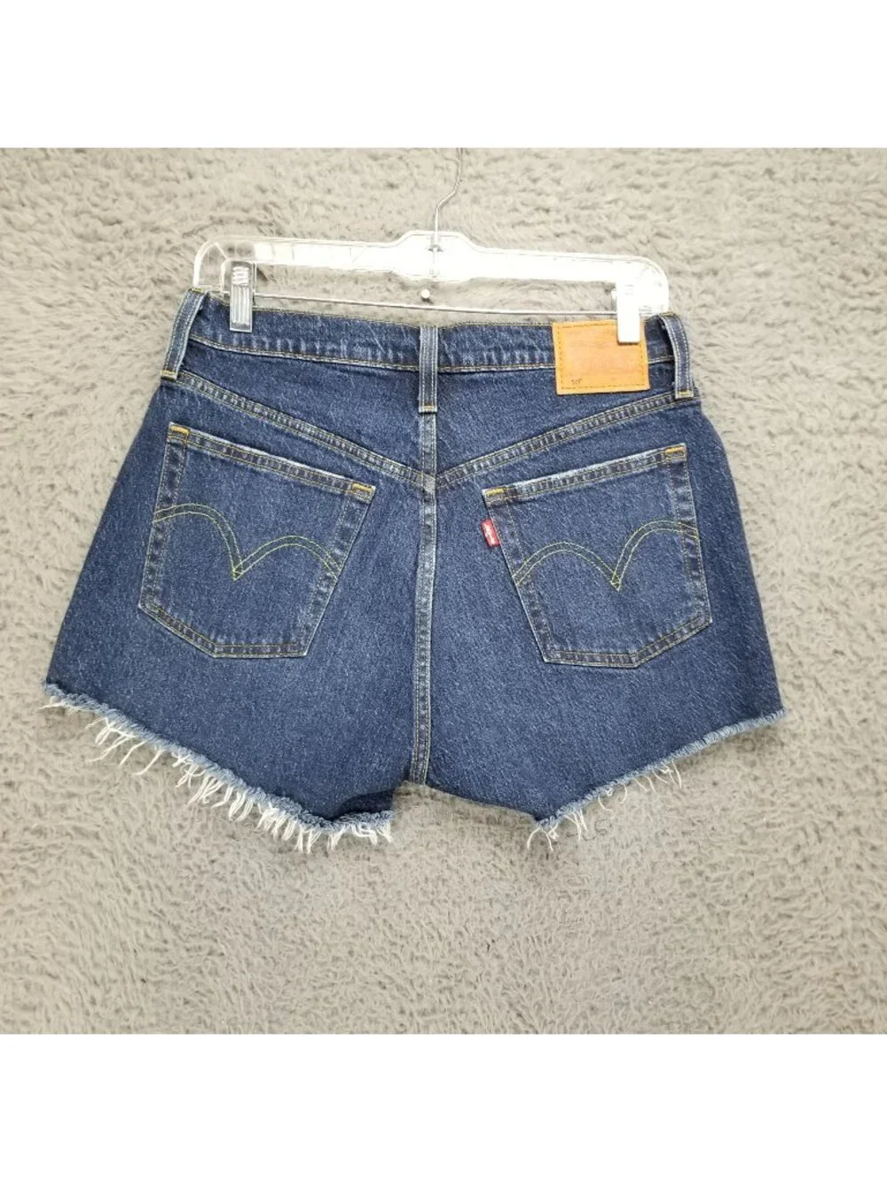 Levis Shorts Womens 28 Blue 501 Premium Stretch Denim Button Fly Jorts *Read*